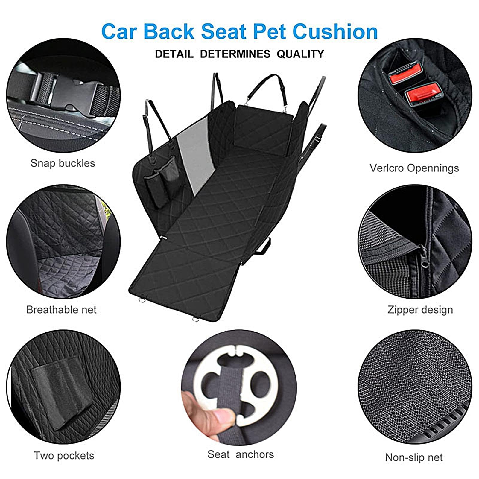 Coprisedile per cani per sedile posteriore, impermeabile, con fondo rigido, antigraffio, antiscivolo, amaca da viaggio per camion, SUV, auto