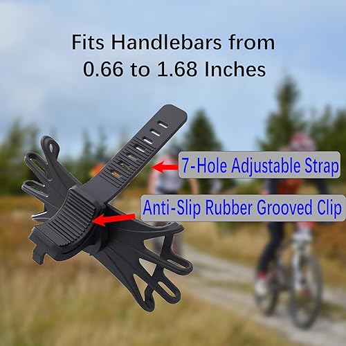 Miniatura 4 de Soporte de teléfono para bicicleta, manillar de motocicleta, soporte de silicona de rotación de 360, abrazadera de teléfono celular, clip de