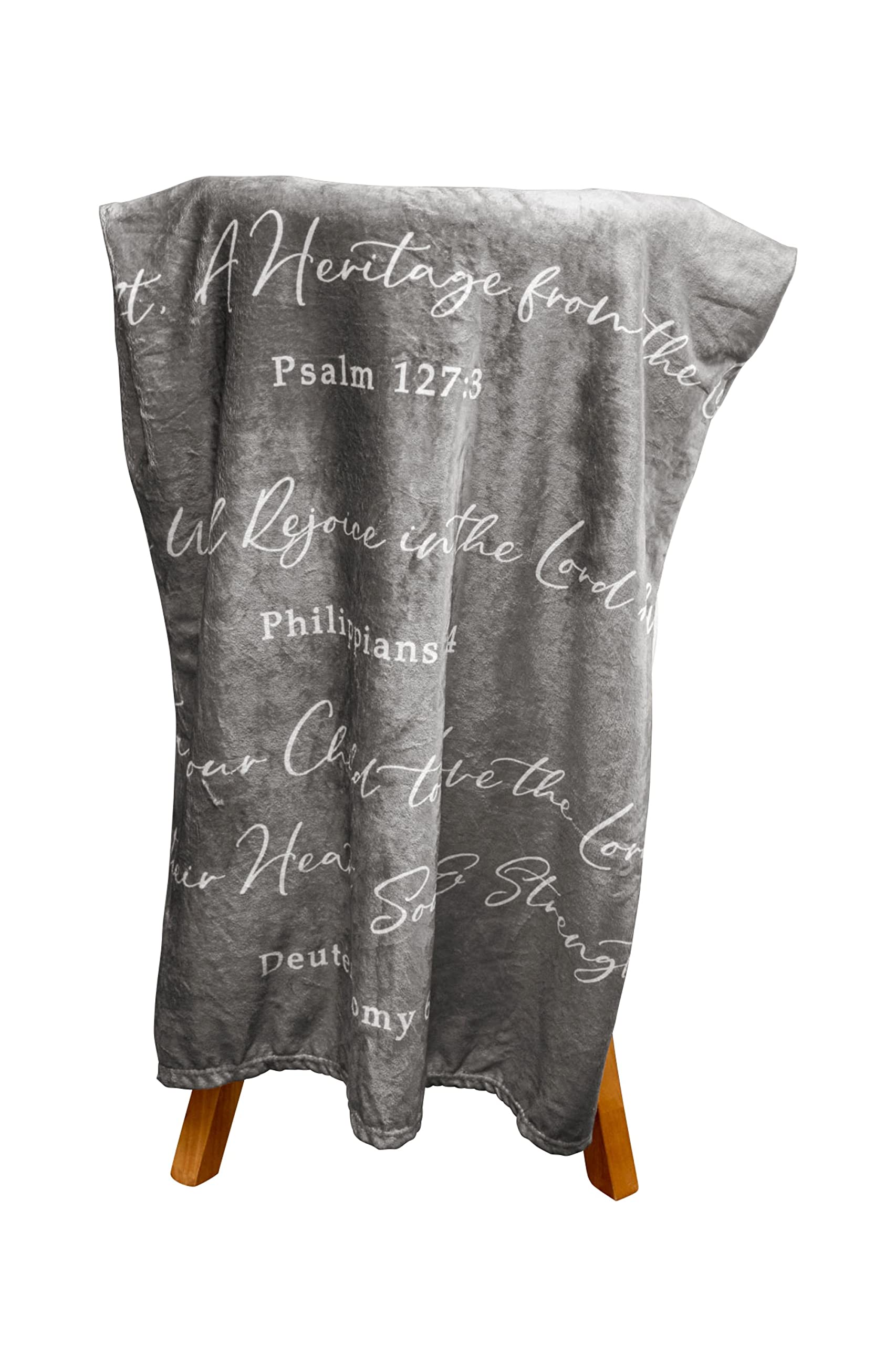 Double CreekOur Blessing Lightweight Scripture Bible Verse Comfort Throw Blanket Inspirational Verses, 50"x 60" Gift for New Parents Mom and Dad