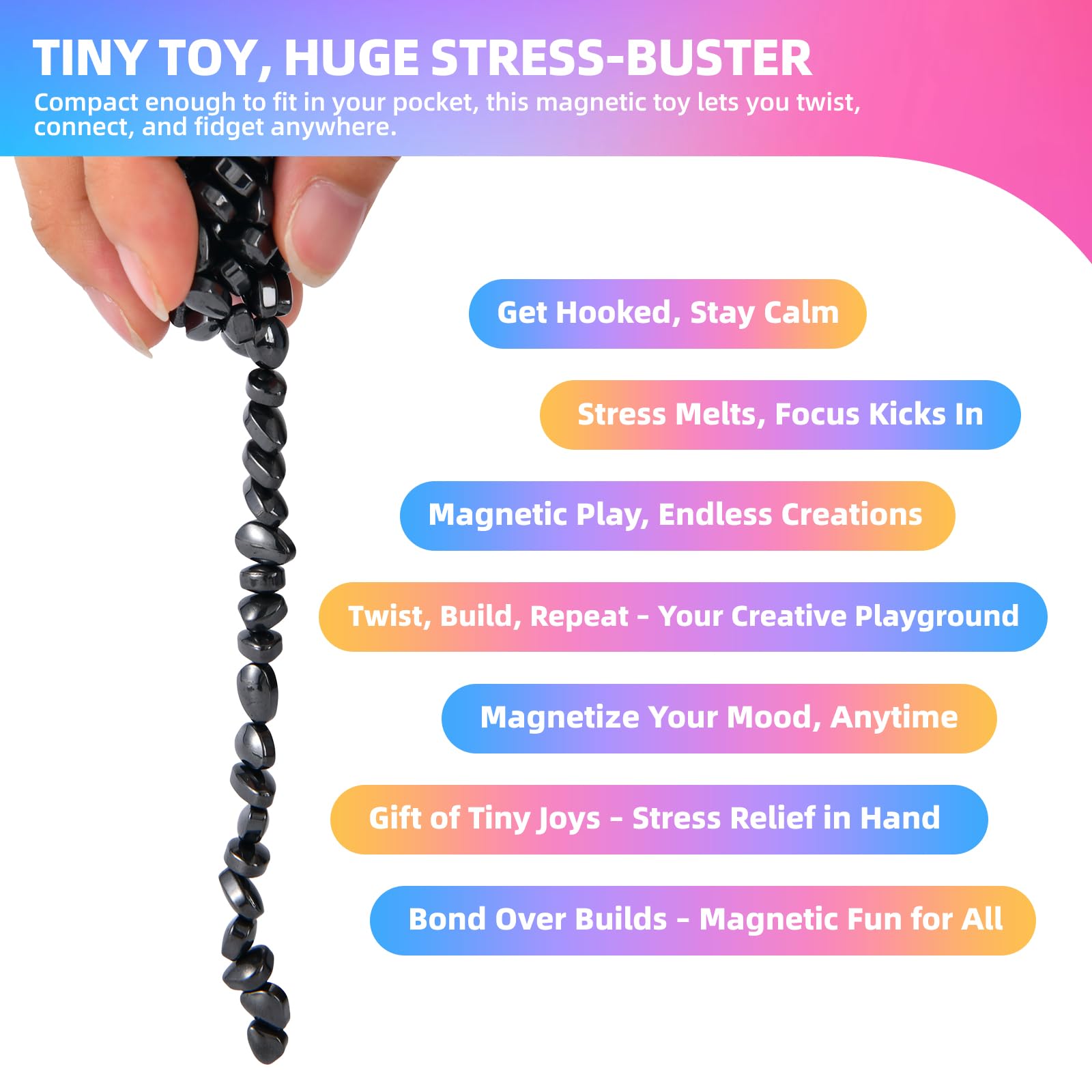 550 Stück Fidget-Spielzeug für Erwachsene und Jugendliche, Stressabbau, sensorisches Spielzeug für Autismus, ADHS, Angst, schwache magnetische Knete, Schreibtisch-Fidget-Spielzeug für Büro, Geschenke