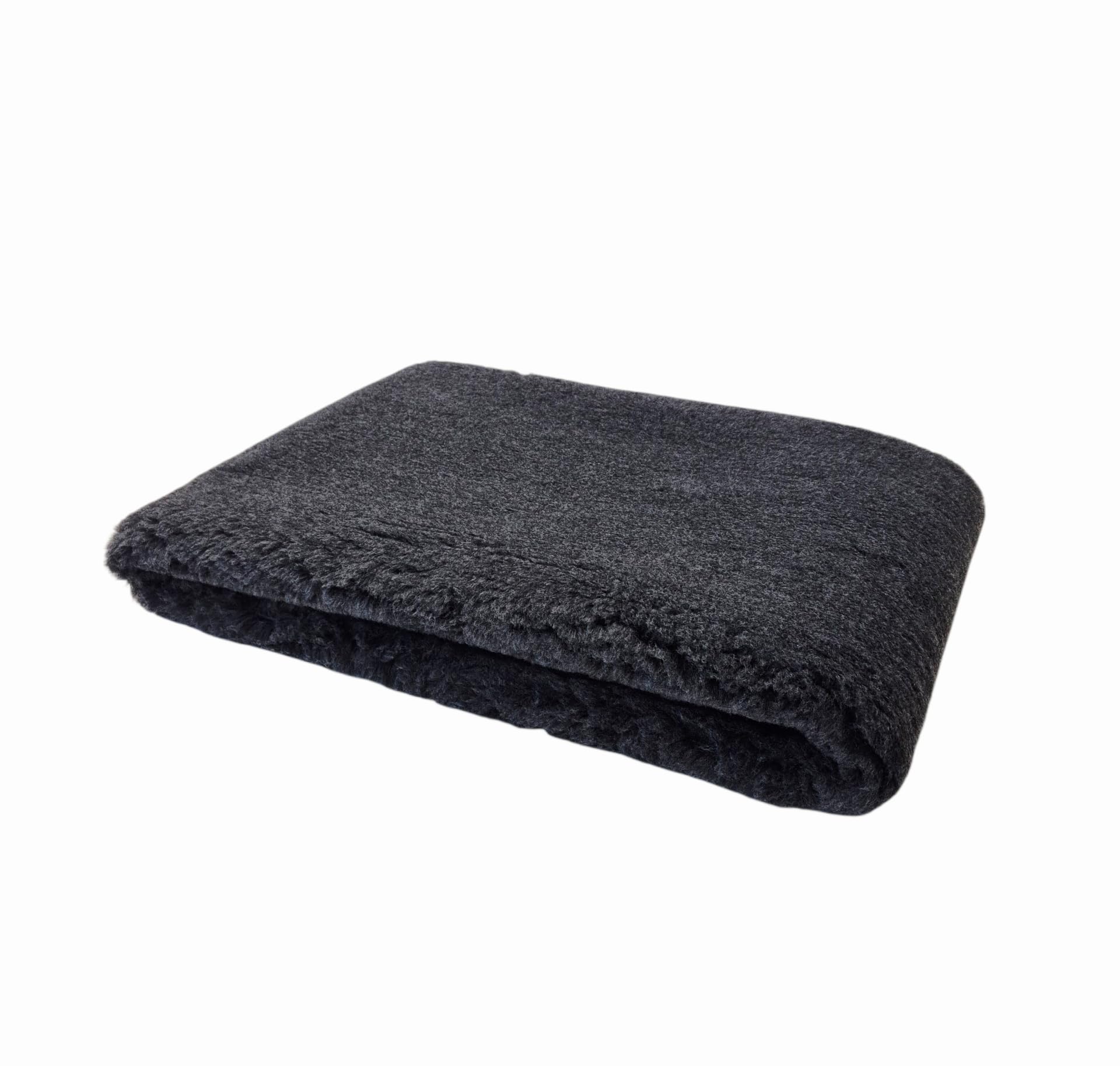 WOOF AND PUP CHARCOAL DARK GREY TRADITIONAL VET BEDDING Dog Bedding, Dogs, Puppies, Cats, Rabbits & Small Pets, Green Back VetBed, Whelping Fleece, Crate, Vet Bed, (200cm x 75cm)
