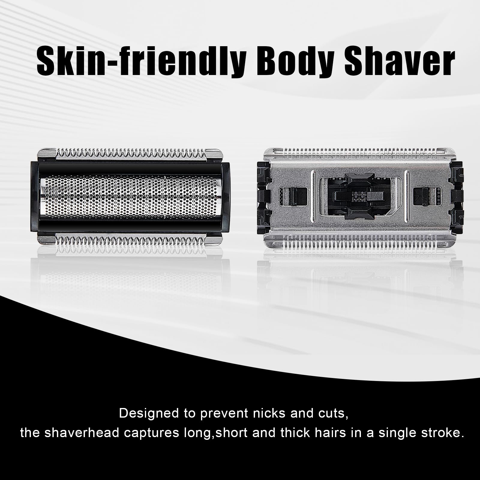 2 cuchillas de repuesto compatibles con MANSCAPED The Lawn Mower 5.0 Ultra Body Hair Trimmer Cuchillas de aluminio para cabezales de afeitadora de bolas de hombre