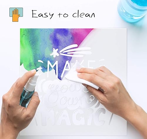 Miniatura 4 de ilauke 10 hojas de plantillas de mylar de 7.5 mil, hojas de plantillas reutilizables en blanco, plantilla de mylar transparente para máquina de