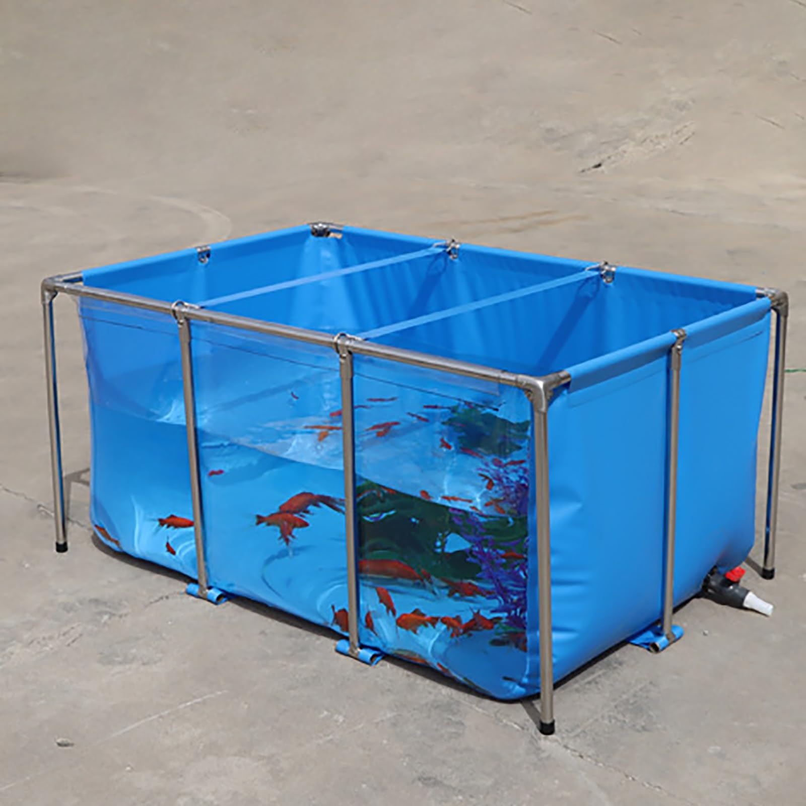 Bassin de Stockage d'eau Pliable Portable et Durable - Piscine d'élevage de Poissons d'urgence Robuste pour Une Utilisation en extérieur, 150x100x80 cm, idéal pour Le Camping, Le Jardinage e