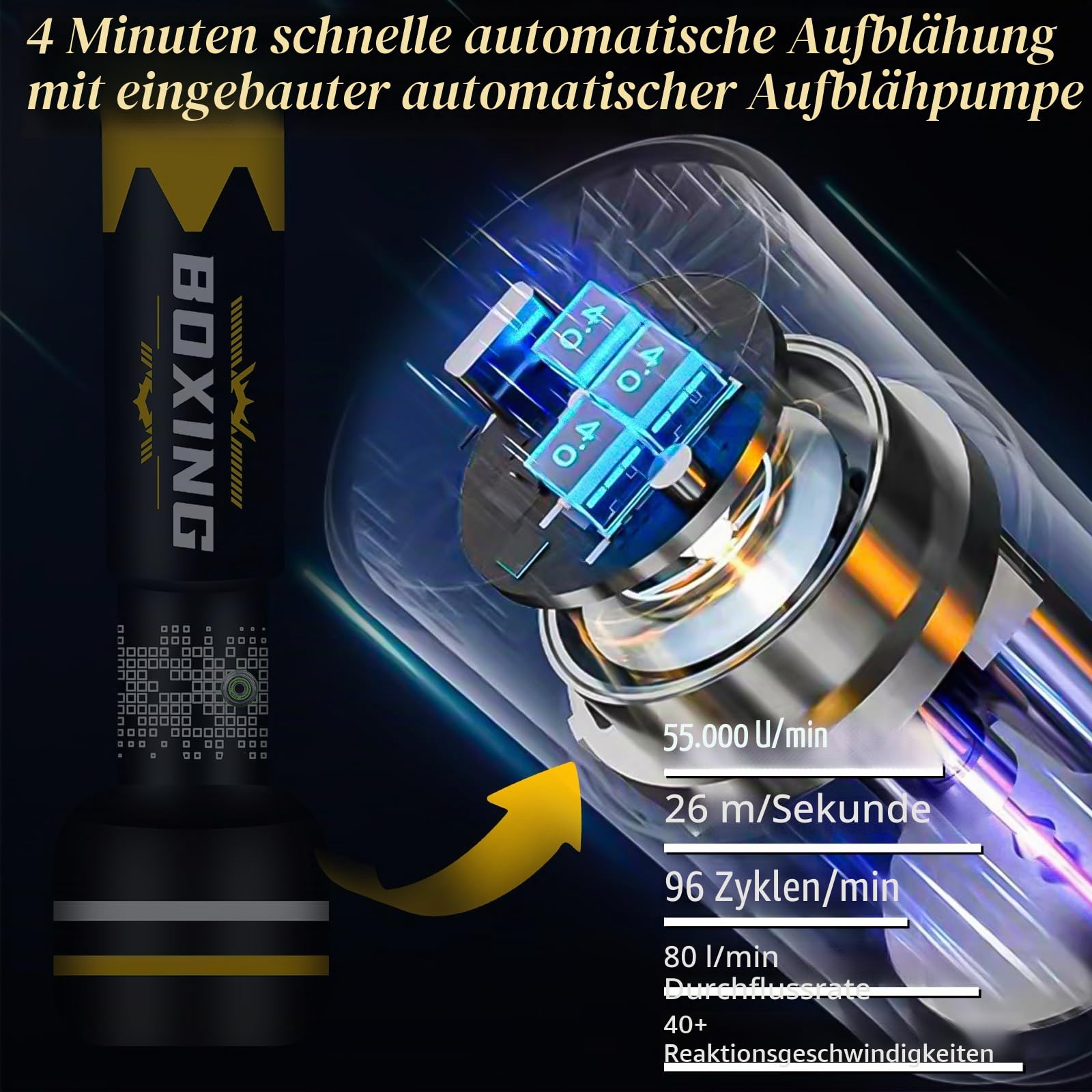 NZQXJXZ Boxsack Stehend Erwachsene, 180cm Upgraded Selbst Aufblasen Schweren Boxsack mit Boxhandschuhen und Built-in Luftpumpe für die Ausbildung MMA Muay Thai Fitness Anfänger