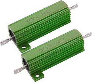 2 Pcs Green 50 Watt 4.7 Ohm 5% Aluminum Shell Wire Wound Resistors (2 piezas, Verde, 50 vatios, 4,7 ohmios, 5%, resistencias para heridas de alambre, Concha de aluminio Resistor