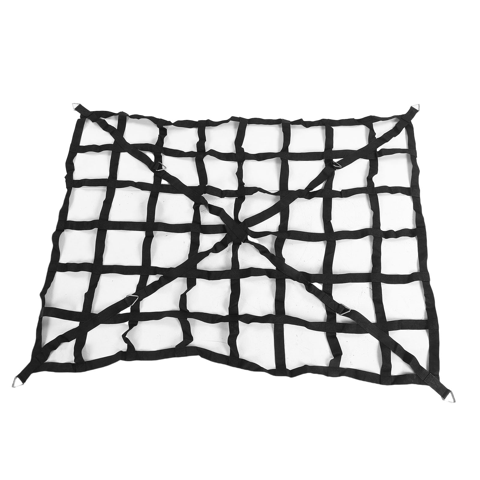 Jeffergarden LKW-Ladeflächen-Gepäcknetz, Verstellbares Bungee-Gepäcknetz aus Polyester mit 4 Haken, 1100 Pfund Tragfähigkeit, Robustes Netz für die Dachträgeraufbewahrung von Pickup-Anhängern, SUVs,