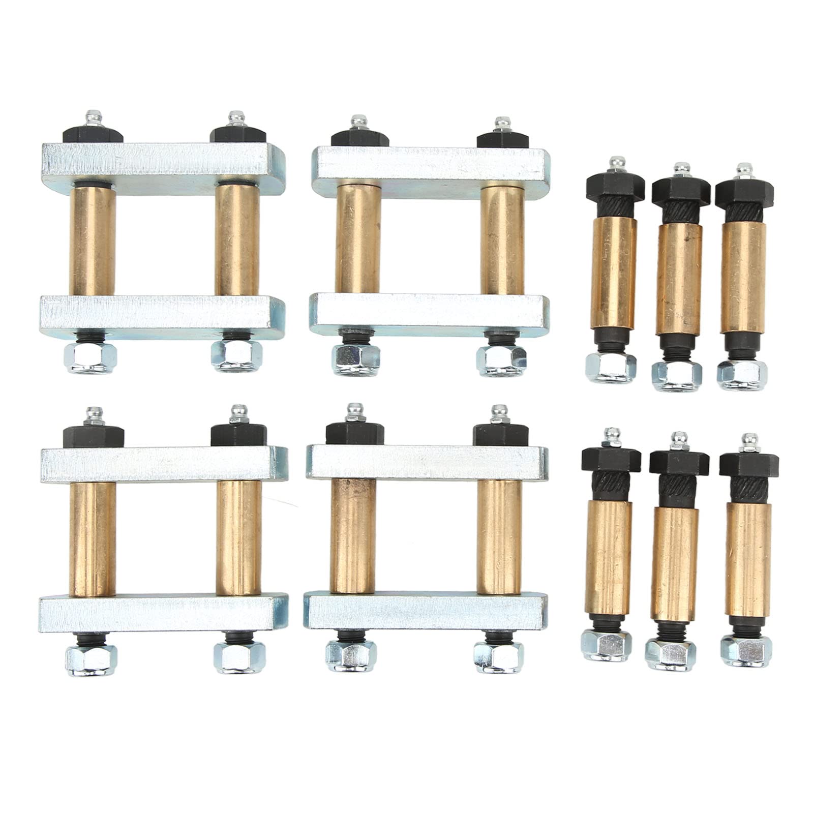 RiToEasysports Kit de Actualización de Grillete de Alta Resistencia, Kit de Grillete de Suspensión de Acero con Pernos Engrasables, Bujes de Bronce de 2,25 Pulgadas para Remolque RV de Eje Tándem