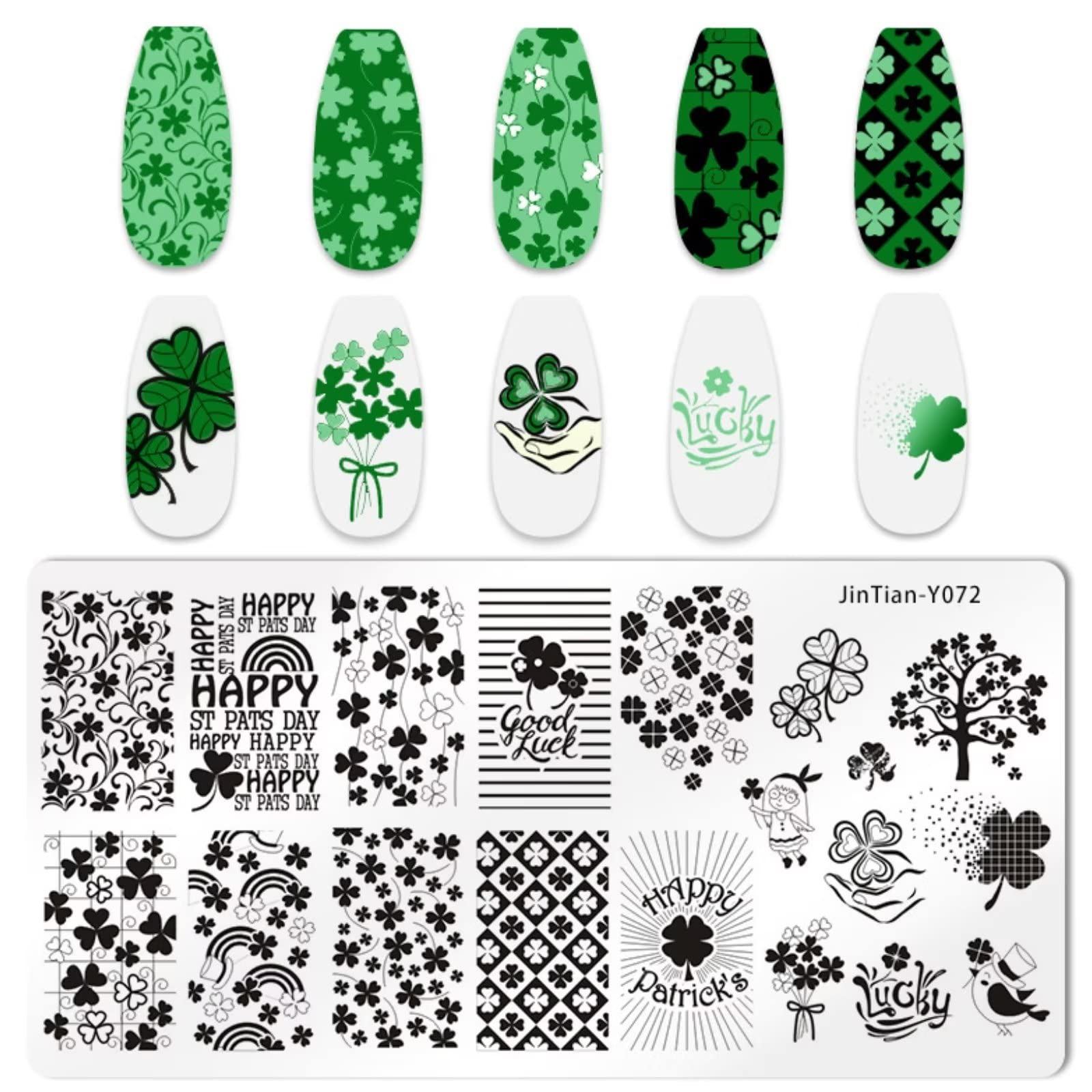 RUNRAYAY St. Patrick's Day Nail Art Stamping Plates