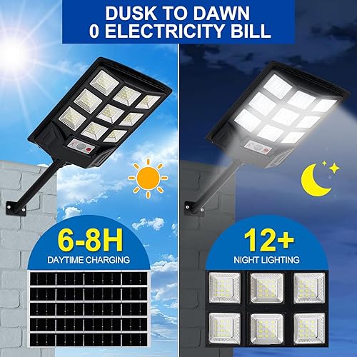 Miniatura 2 de Luces solares para exteriores, luces solares impermeables IP66 con sensor de movimiento y control remoto, luz de seguridad de 6500 K del atardecer