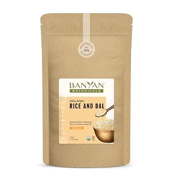 Banyan Botanicals Rice and Dal Pre-Blended Organic Yellow Mung Dal and Organic Basmati Rice for Kitchari Easy Food for Cleansing and Digestion 1.1 lbs. Non-GMO Sustainably Sourced Vegan