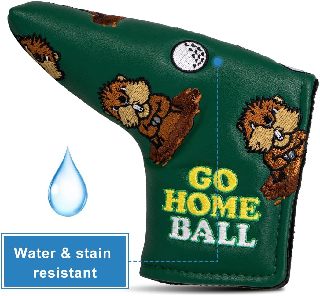 Barudan Golf Groundhog Golf Driver Head Cover Headcover 3 Wood Cover Hybrid Headcover Putter Head Cover -Fairway Rescue Wood Head Cover fits for Cobra, Taylormade, Ping