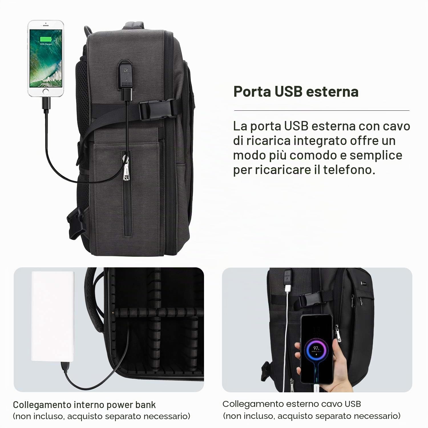 Relavel Borsa per trucco portatile da viaggio, grande organizzatore professionale con cinghia regolabile e separatori