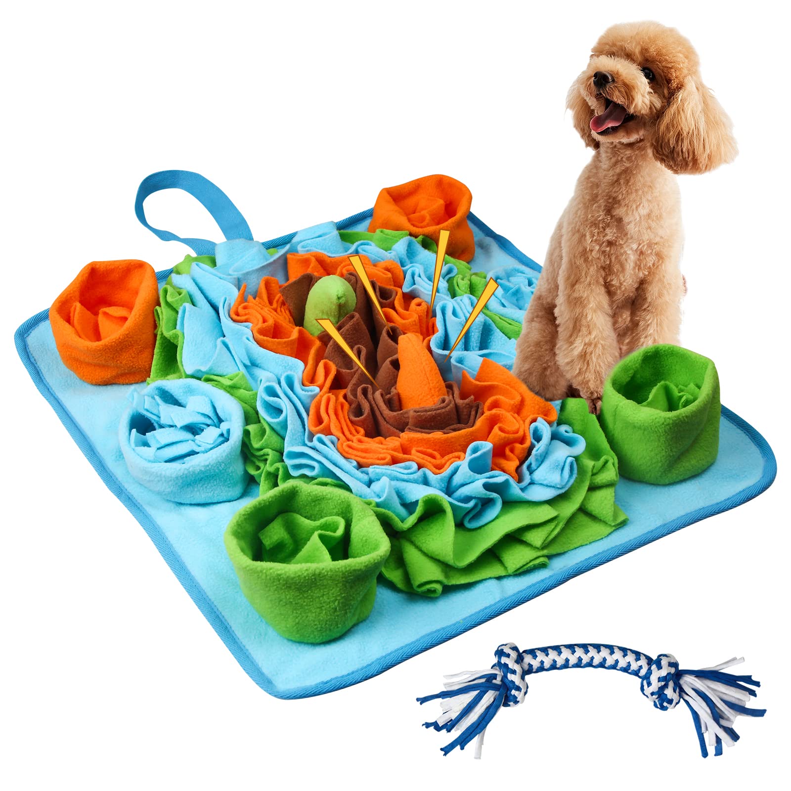 Pet Snuffle Mat for Dogs Nosework Feeding Snuffle Mat for Large Small Dog & Cat - Sniff Activity Feeder Interactive Enrichment Dog Digging Toy for Stress Relief and Encourages Natural Foraging Skills