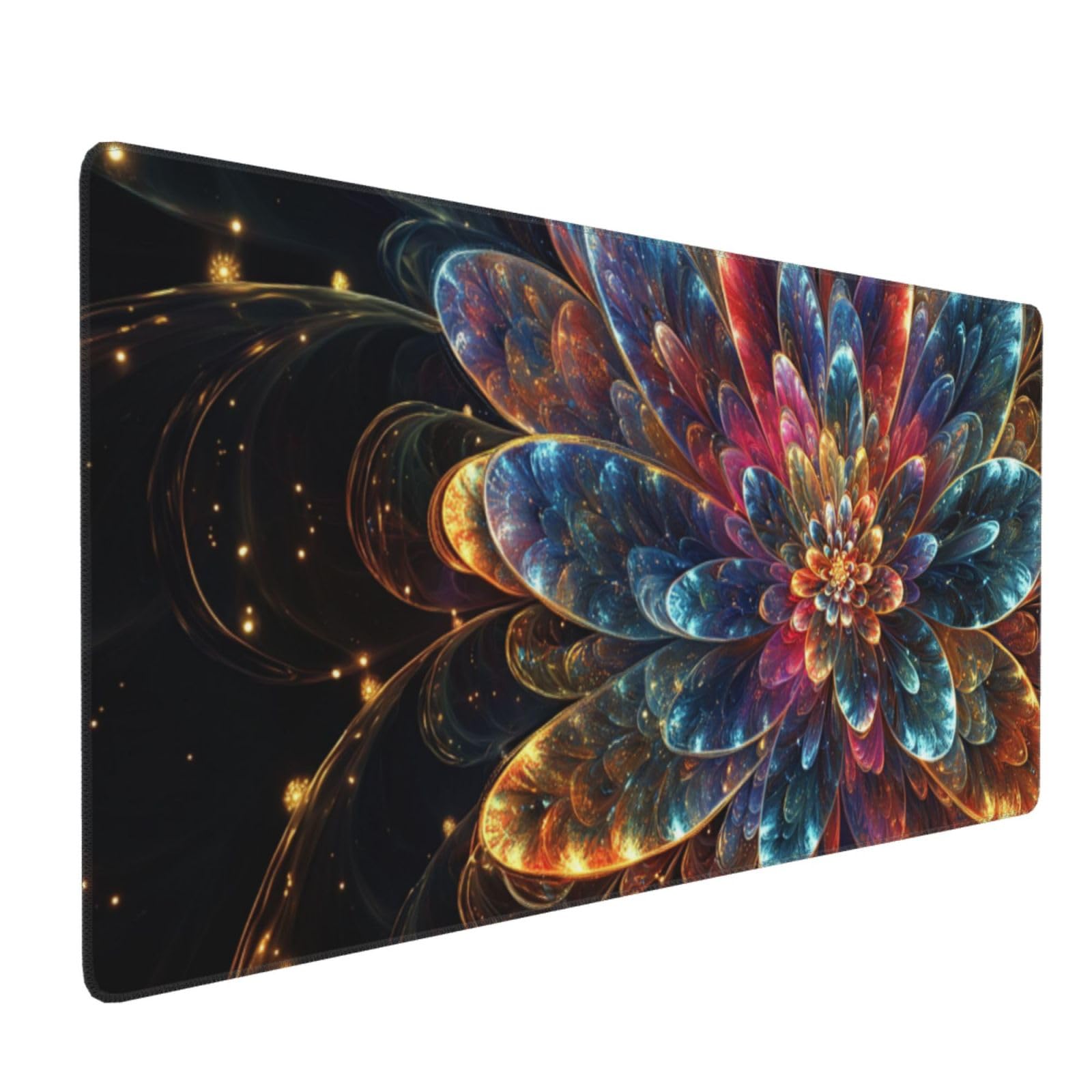 Podkładka pod mysz z kwiatami XXL 1200x600x3 mm, kolorowa podkładka pod mysz dla graczy, duża podkładka pod mysz ze zszytymi krawędziami, gładka powierzchnia i antypoślizgowa gumowa podstawa,