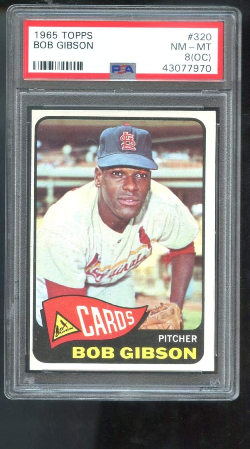 1965 Topps #320 Bob Gibson St. Louis Cardinals PSA 8 (OC) Graded Baseball Card