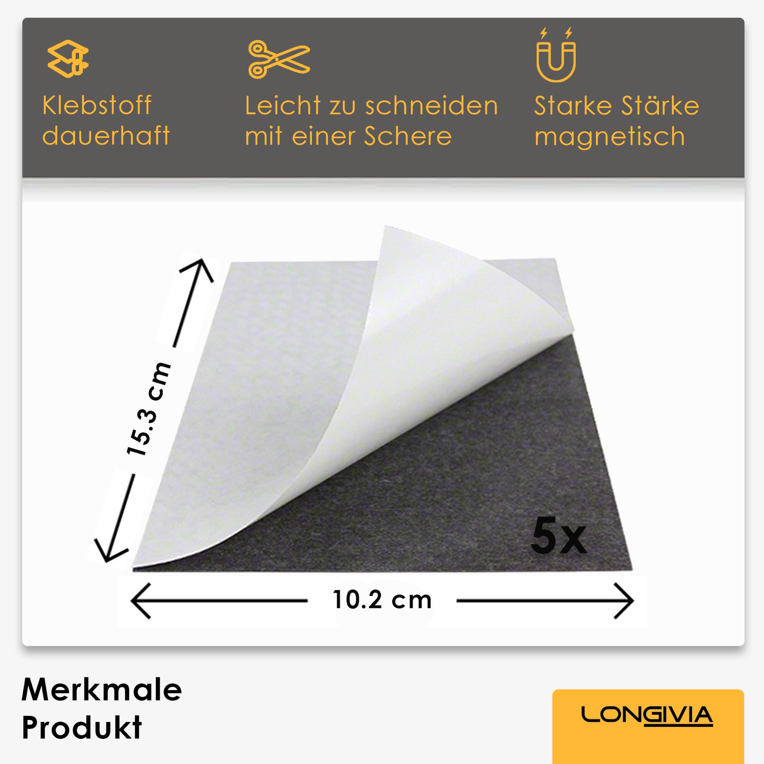 12er-Set Selbstklebende Magnetfolie – 4 X 6 Zoll, Zuschneidbar, Für Fotos, Kühlschrankmagnete & Basteln