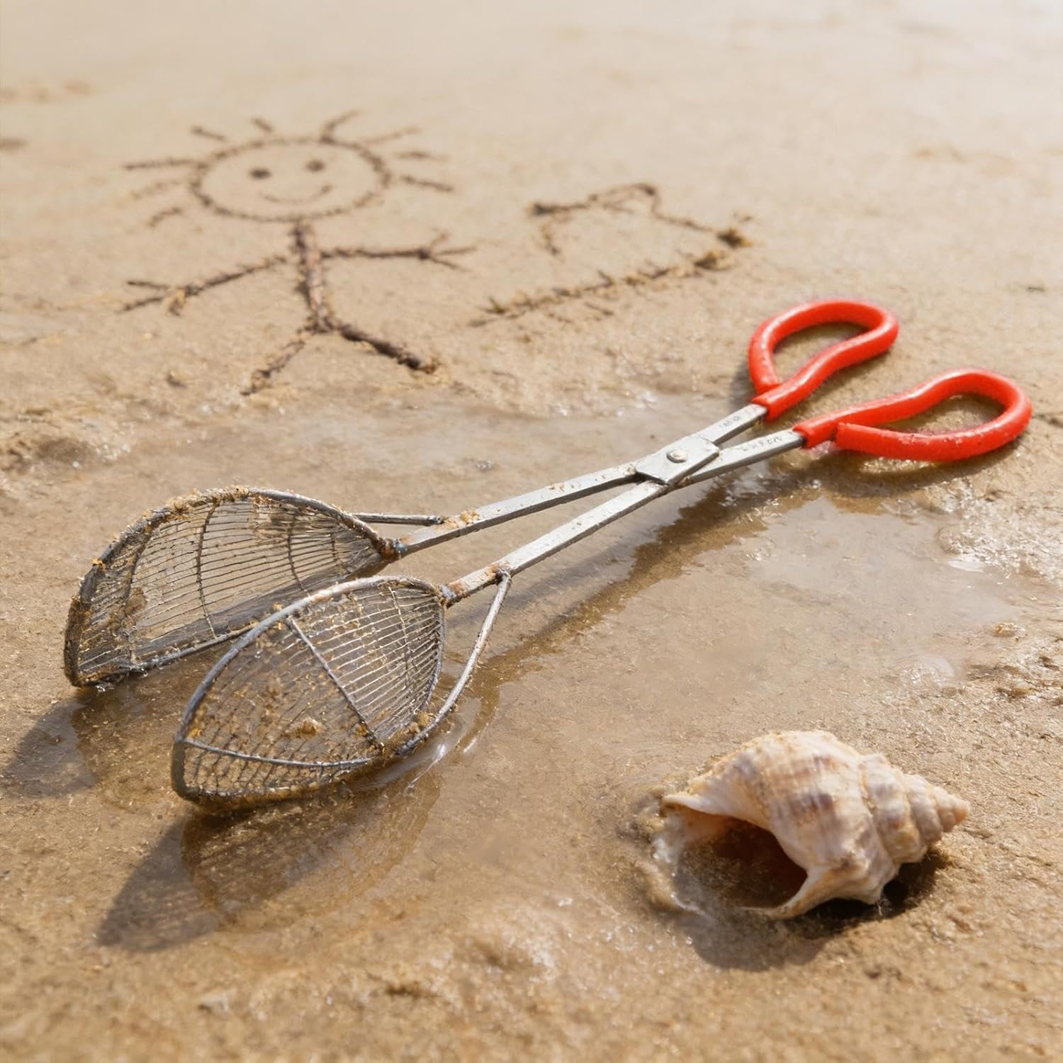 Fishing Gripper - Stainless Steel Double Strainer Spoon, Anti Slip Handle Fishing Catch Tool, Strong Rustproof Design, Angler Equipment Feature, Carp Bass Catfish Shrimp Sea Lake Beach