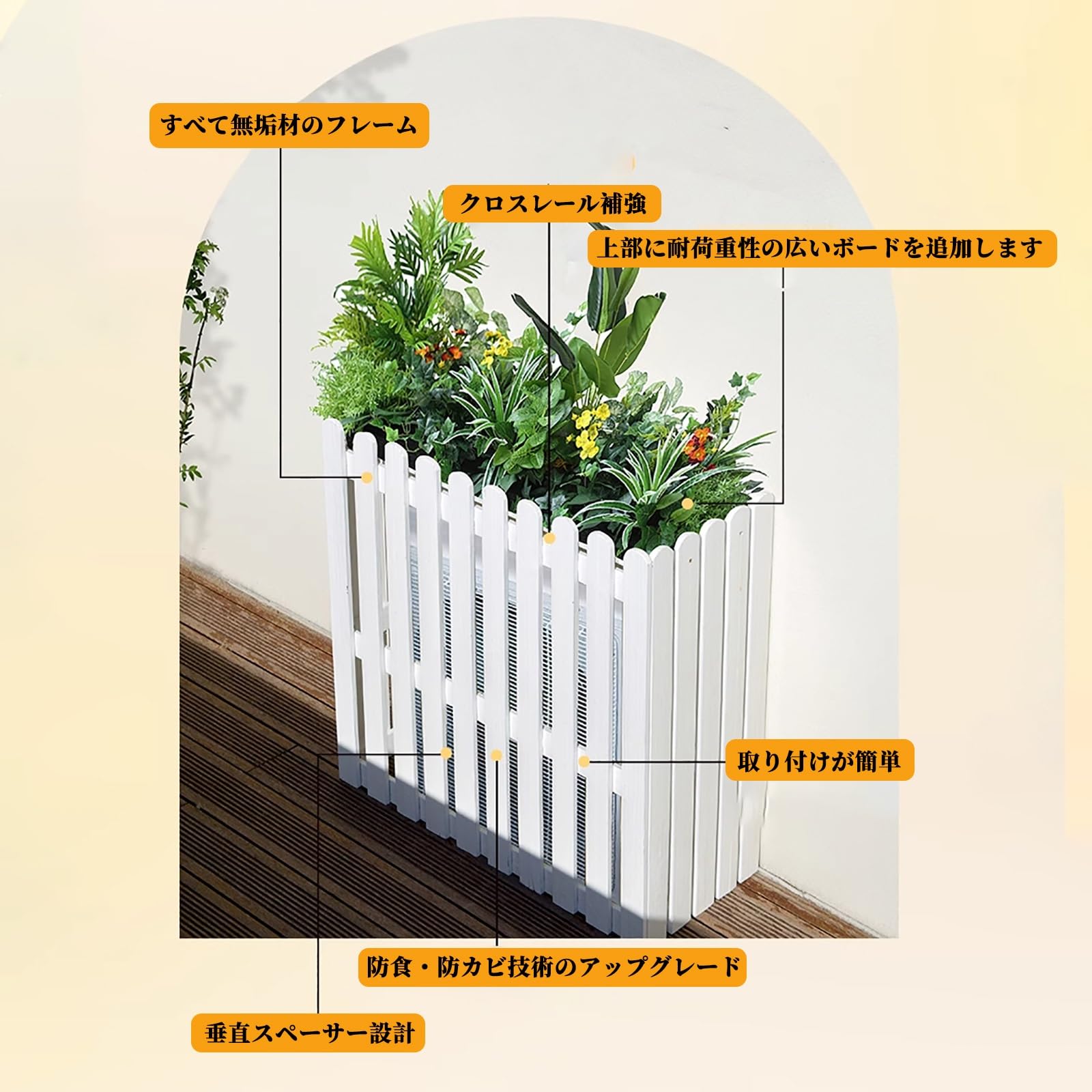 Amazon.co.jp: NEONMAN 木製 エアコンカバー 室外機カバー ラック