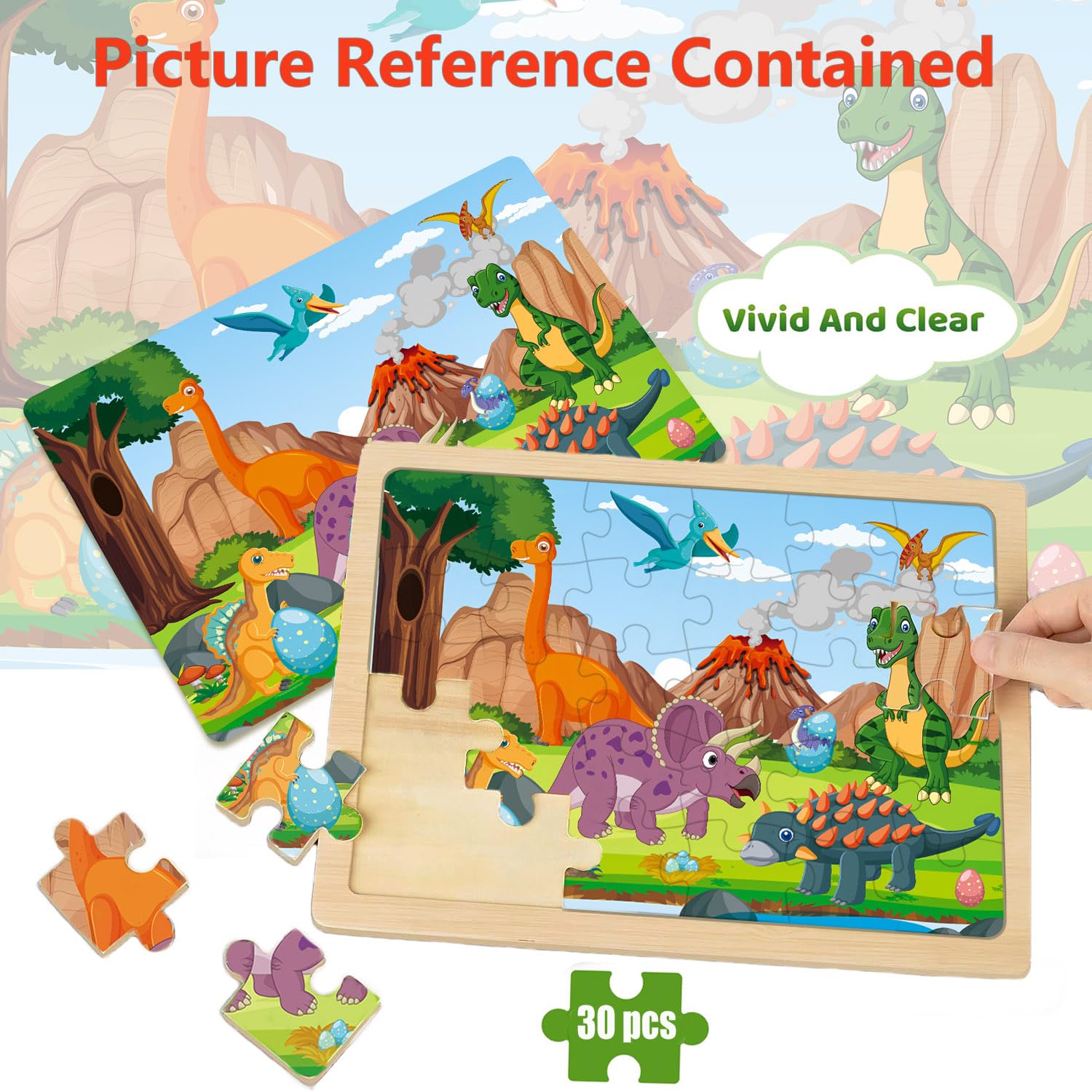 Amazon.com: Wooden Puzzles for Kids Ages 4-6, 6 Packs 30 PCs