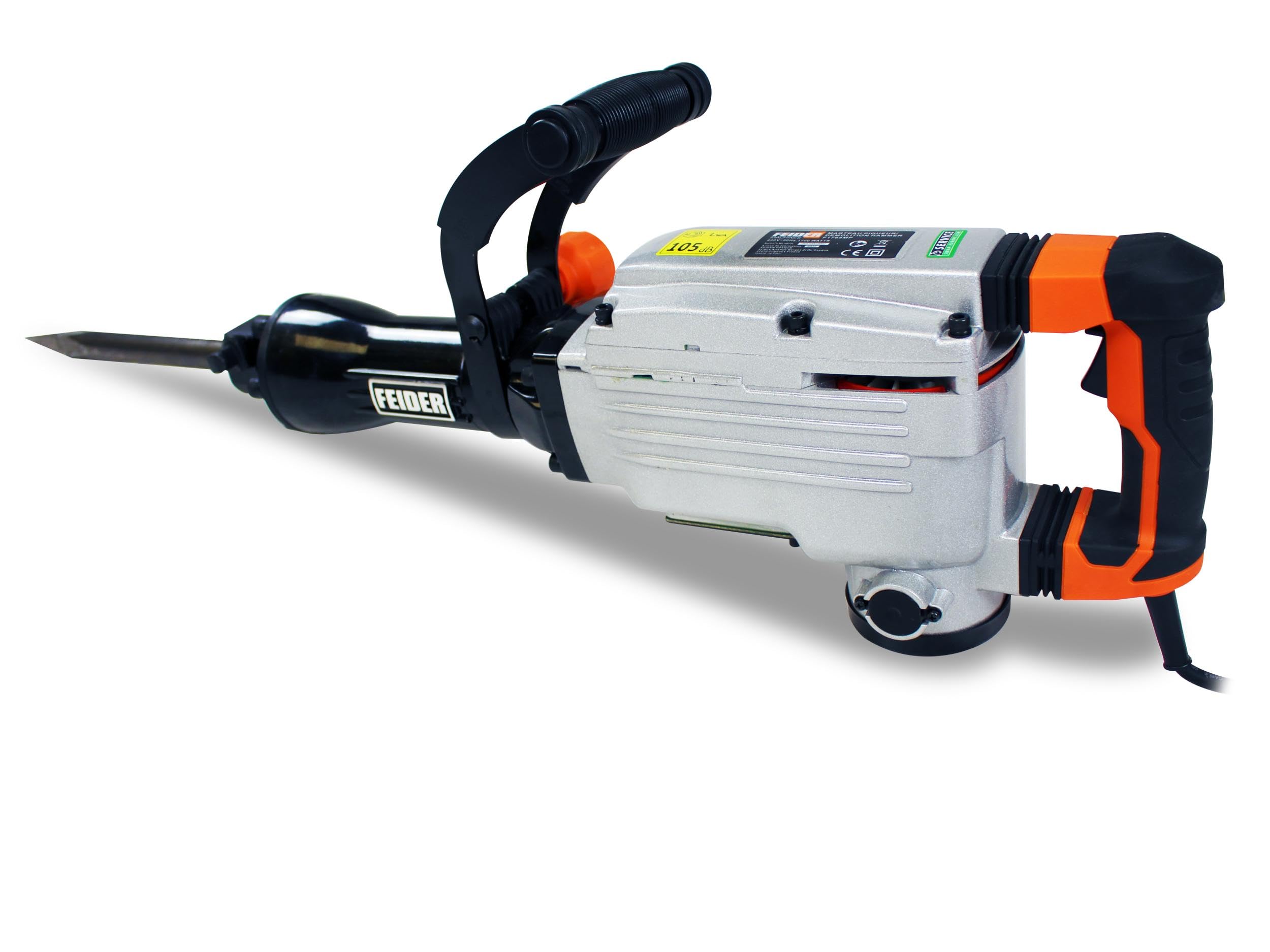 FEIDER F1765MP Kompaktowy młotek udarowy 1700W z kolczastym dłutem - siła uderzenia 65J - wszechstronne zastosowanie - Kompaktowy i lekki - uchwyt pomocniczy - narzędzie do rozbiórki