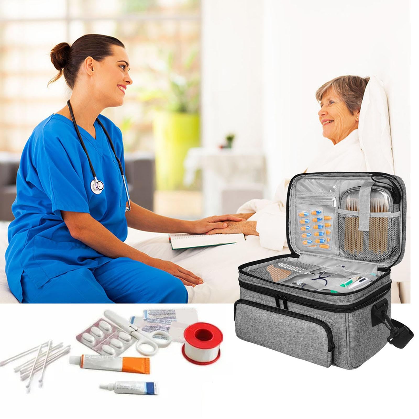 Borsa di soccorso dotata di ampio spazio di archiviazione con tasca in PVC trasparente per kit di emergenza da viaggio, borsa organizer per kit di