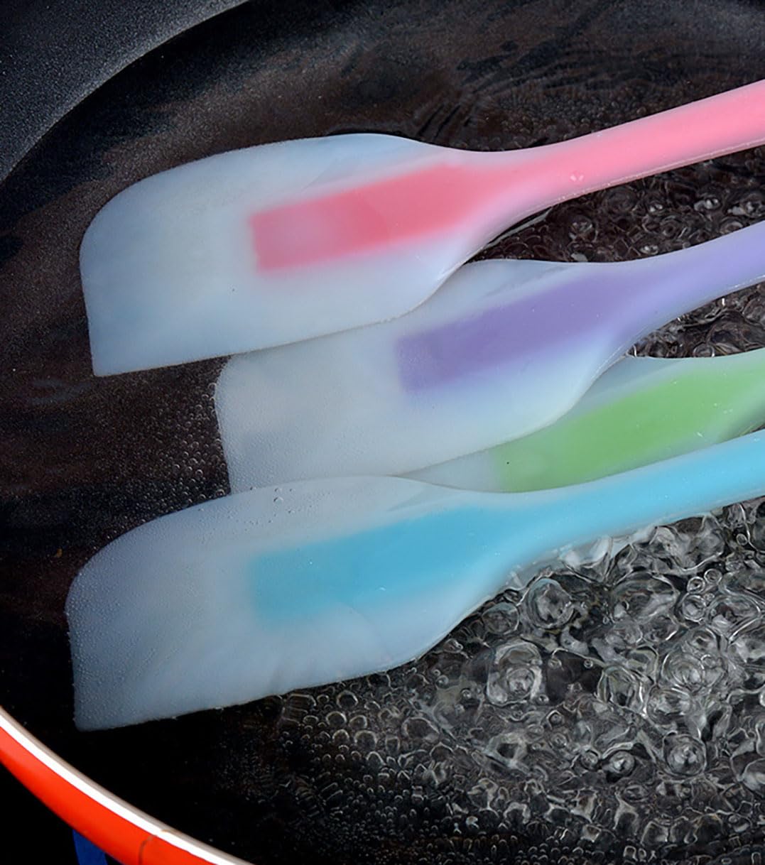 Juego de 5 espátulas de silicona resistentes al calor para tartas, crema, mantequilla, mezcla, espátulas, antiadherentes, flexibles, sin BPA, multicolor, juego de 5 (5)