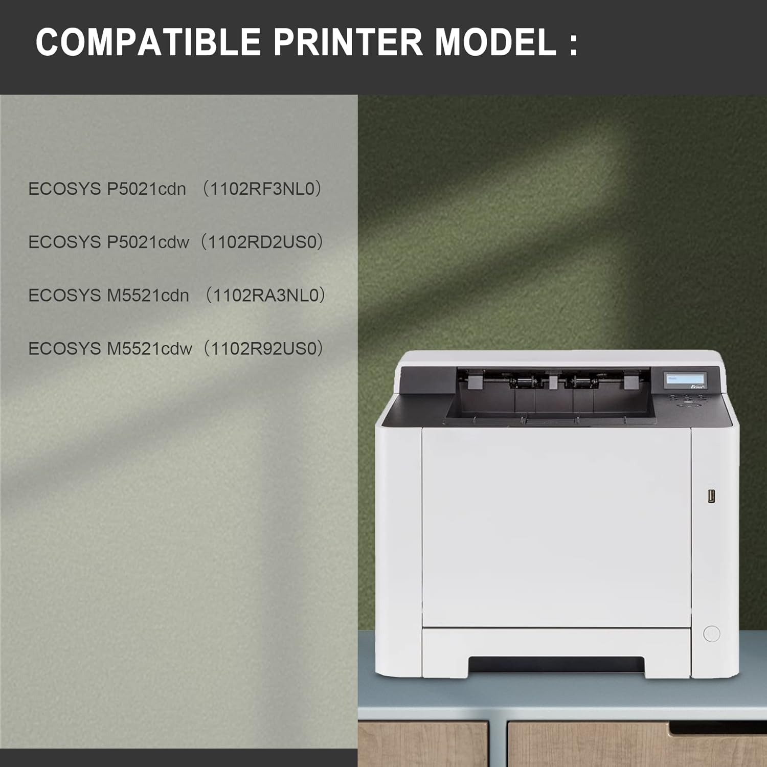 DRAWN TK 5232(TK-5232) 4-Color Toner Cartridge Set: DRA Replacement for Kyocera TK-5232K TK-5232C TK-5232M TK-5232Y for ECOSYS P5021cdn P5021cdw M5521cdn M5521cdw Printer (Black/Cyan/Magenta/Yellow)
