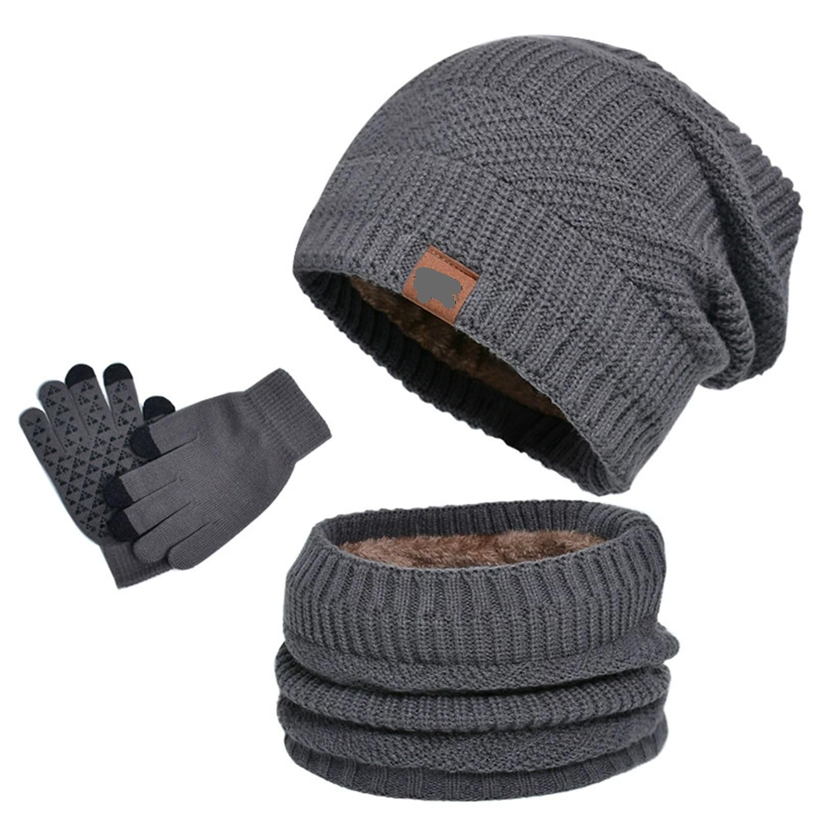Cappello Sciarpa Guanti Set Set di 3 cappelli e sciarpe caldi for sport all'aria aperta per Inverno
