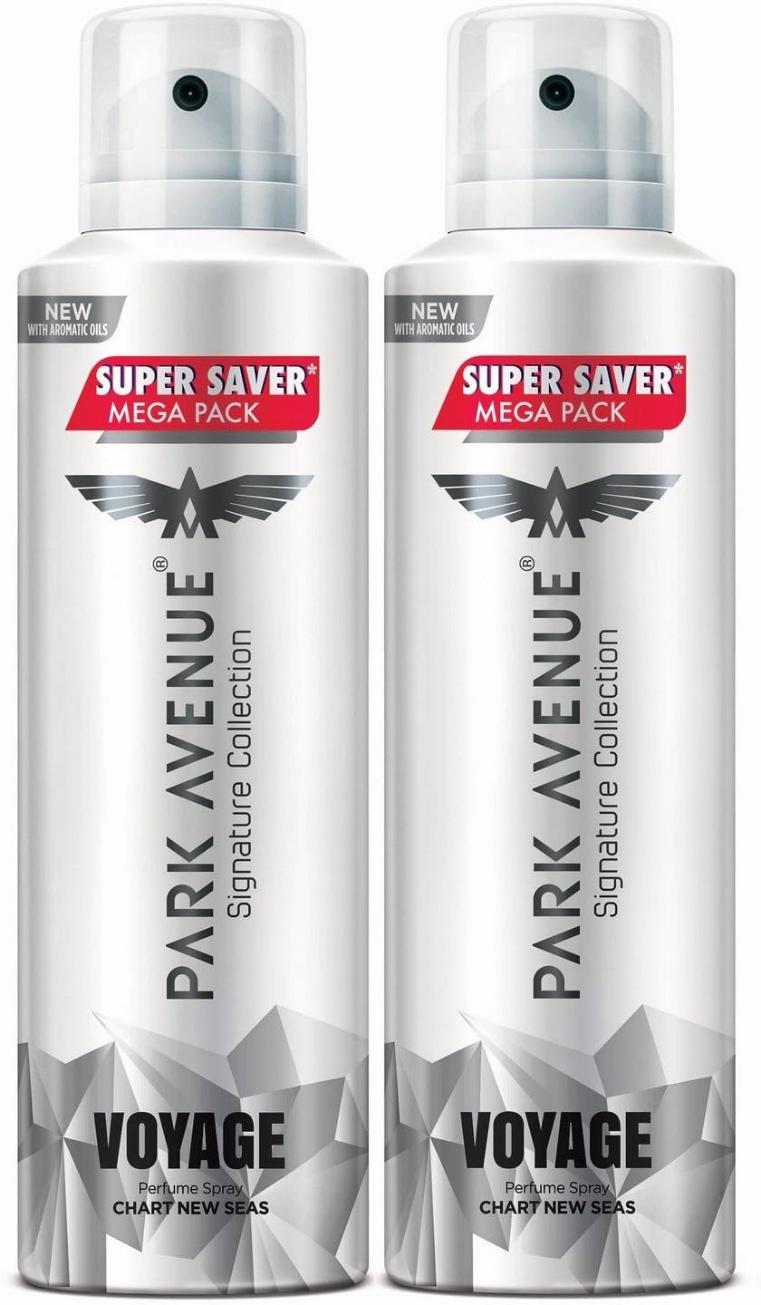 Park Avenue Men Mega Voyage Signature Amber Deodorant Spray , 356G (Pack Of 2)