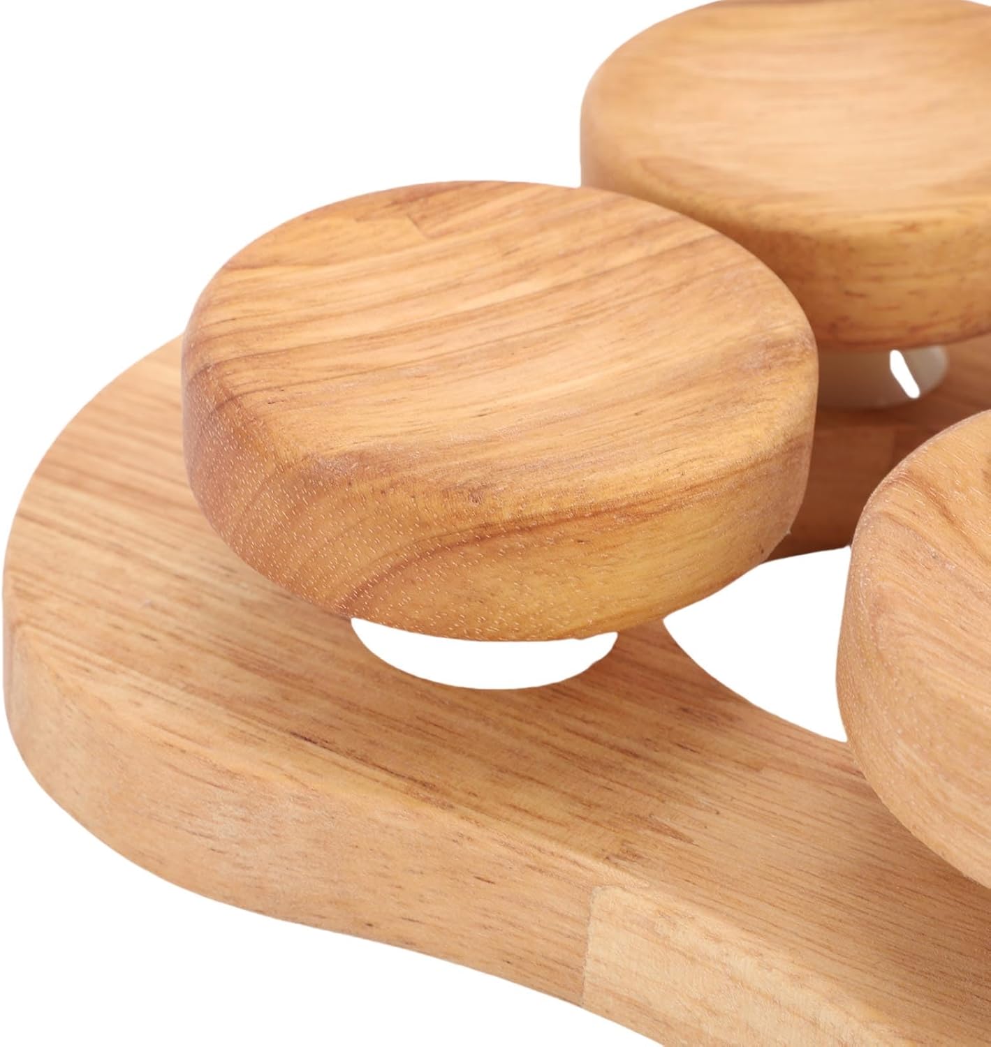 Wooden Sauna Headrest with Rotatable Disc, 4 Point Wood Cervical Sauna Pillow, Neck Pillow Head Support, for Neck Shoulder Pain, Head Relaxation