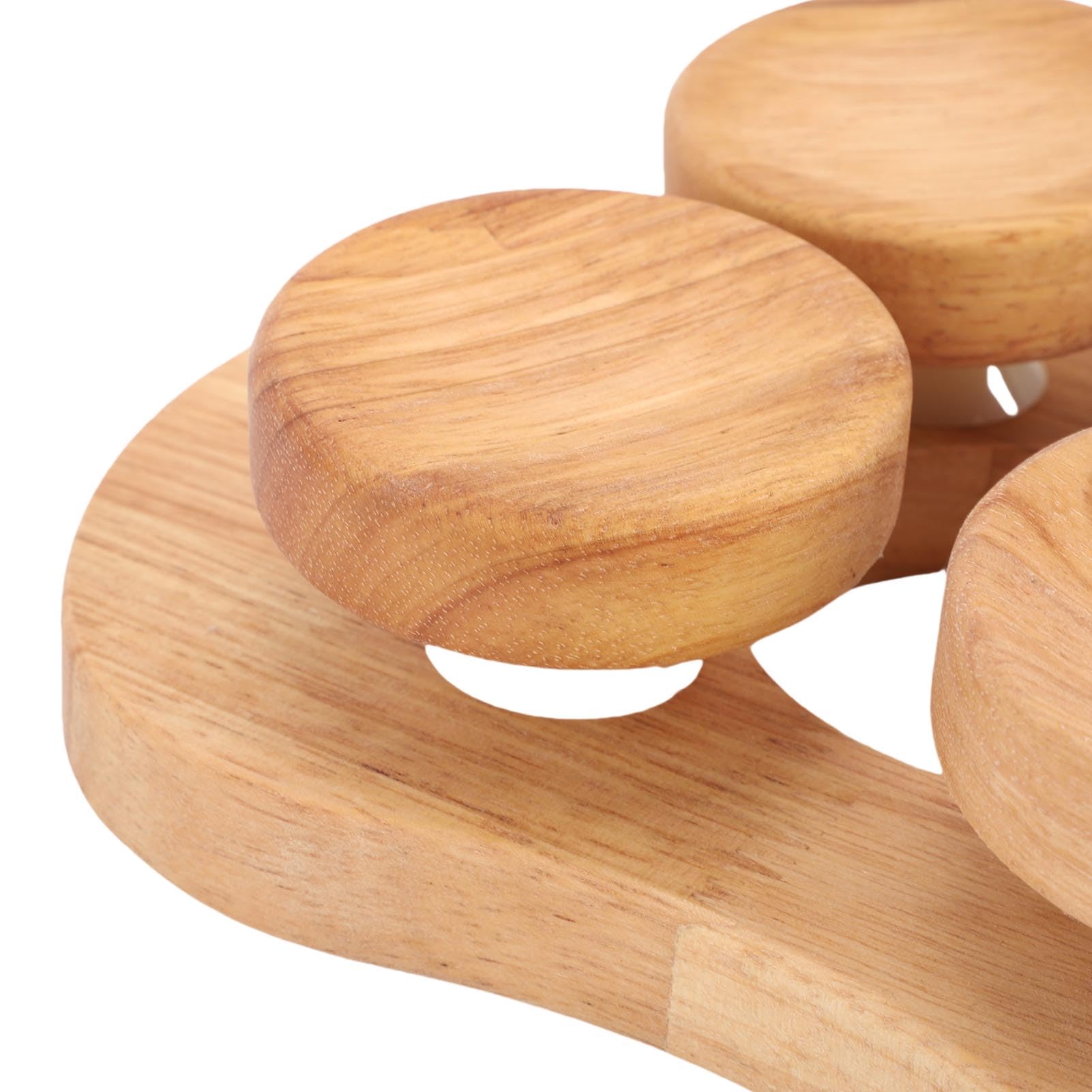 Cuscino per Sauna con Disco Girevole, Poggiatesta in Legno per Trazione Cervicale e Rilassamento Muscolare, Accessorio Ideale per Sauna per la Casa e la Spa