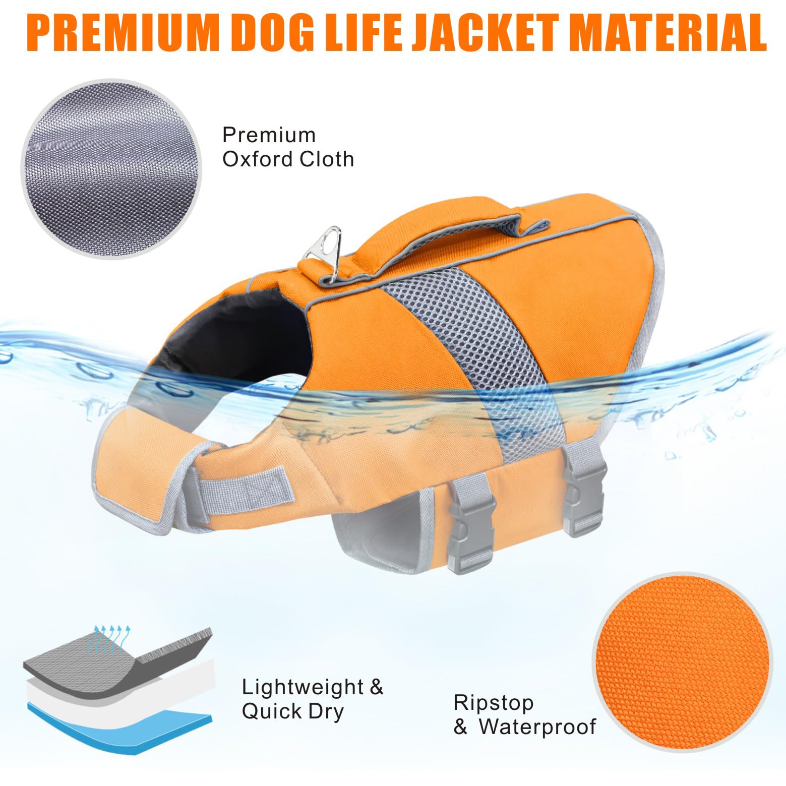 Salvagente Cane Giubbotto di salvataggio Alta Flotation, Cappotto riflettente per il nuoto Nautica Surf Kayak (XS)