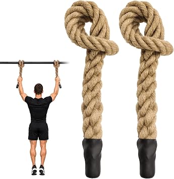Premium Hand Woven Rope Grips for Pull Ups, Grip Strength Trainer