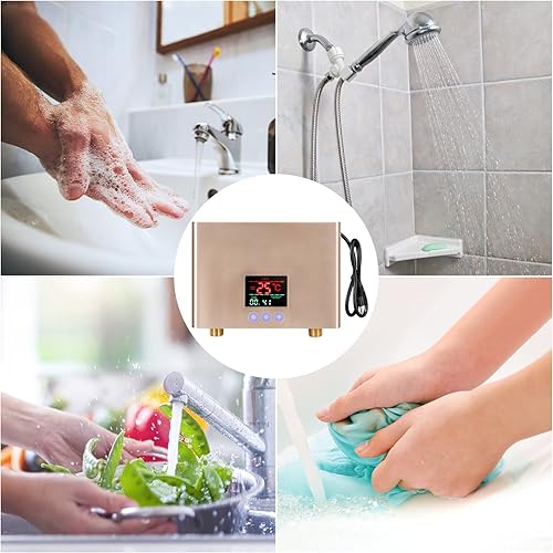 Miniatura 7 de meefuns Calentador de agua eléctrico sin tanque de 110 V 3000 W bajo fregadero bajo demanda calentador de agua caliente instantáneo para cocina baño