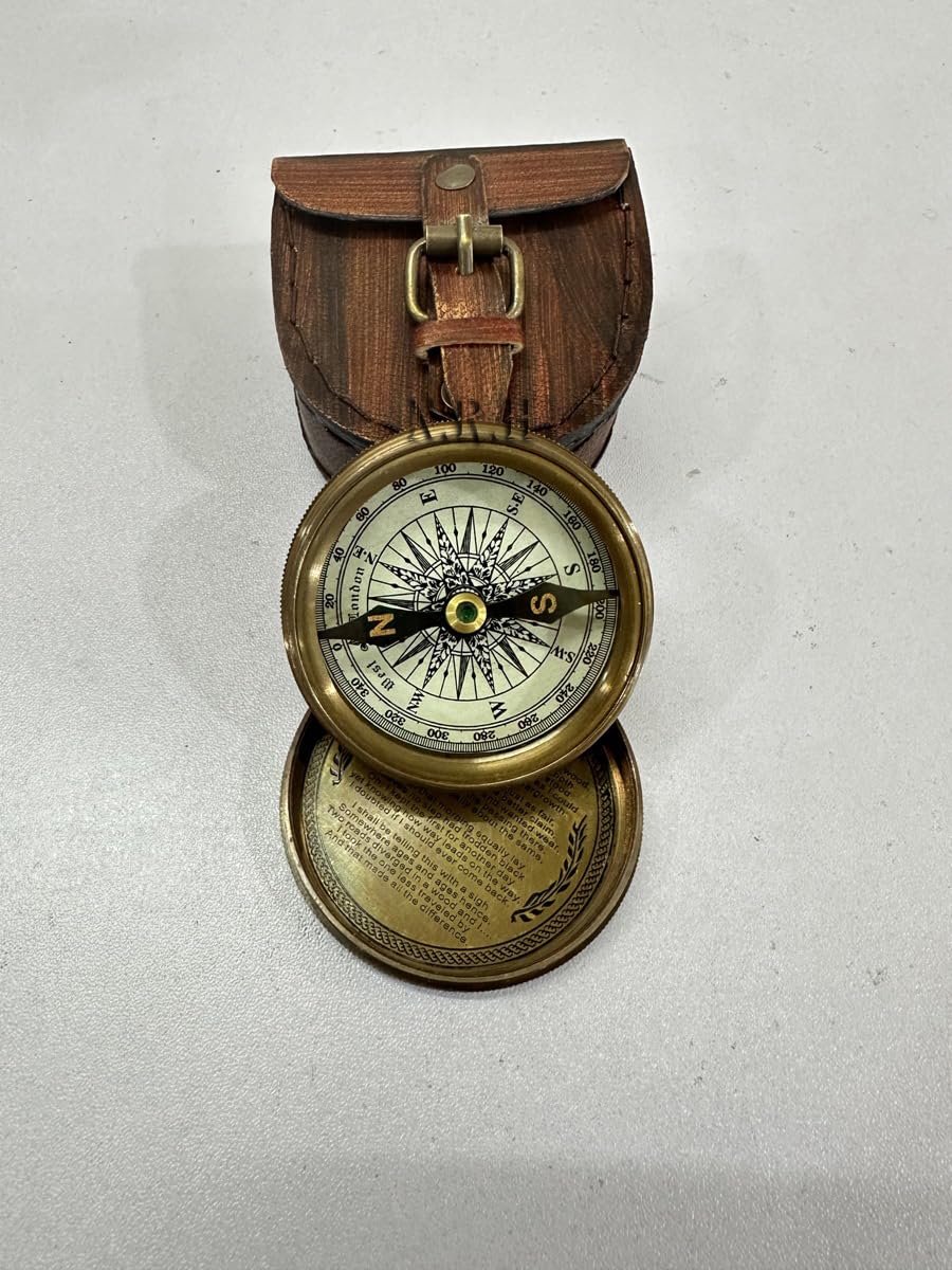 Bussola tascabile da 7,6 cm West London 1885 direzionale magnetica di navigazione Robert Frost Bussola per escursionismo, campeggio, caccia all'aperto