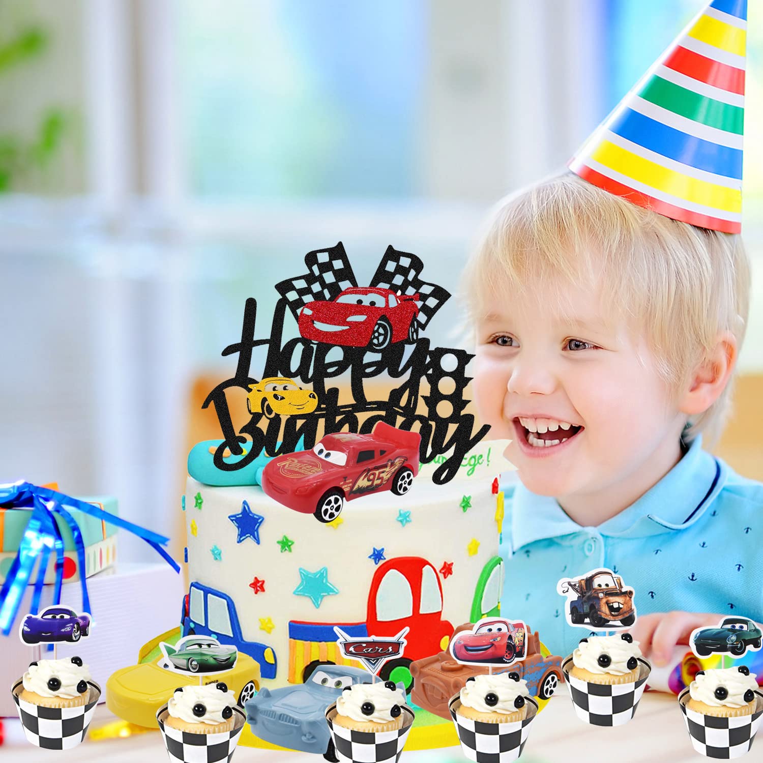 22 Pezzi Cake Topper Farfalla Buon Compleanno - Decorazioni Torta Blu E Oro, Non Commestibili - Foto 8