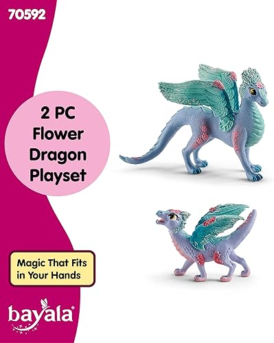 Miniatura 5 de Schleich Bayala - Set de juguete de 2 piezas de dragón de flores y bebé - Lindas figuras de dragón para niñas y niños - Figuras de animales de hadas