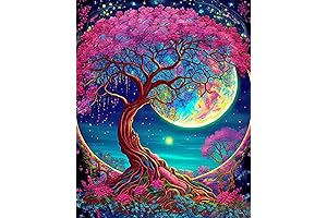 Moon Tree Diamond Painting Kit with Square Drills