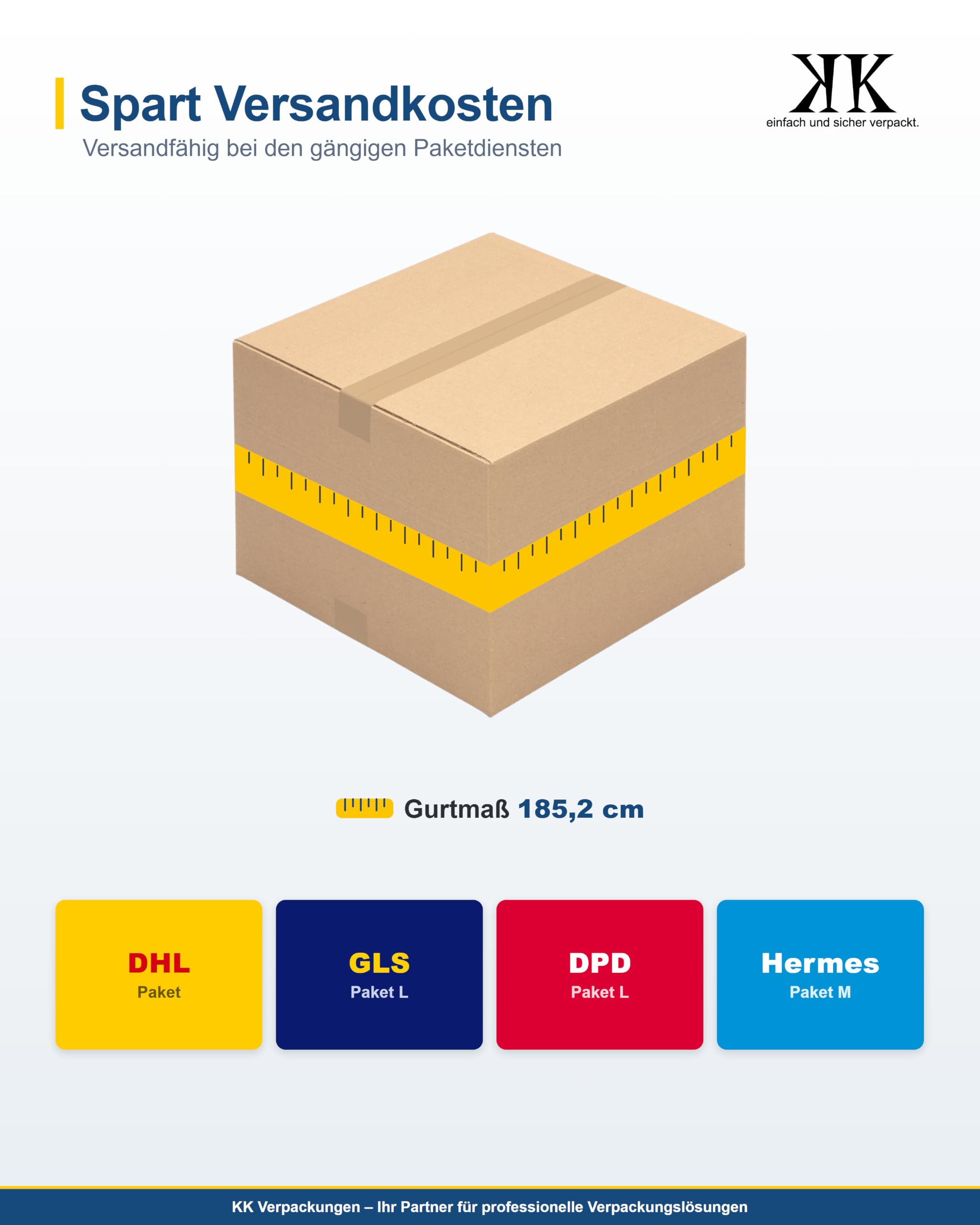 Versandkartons 400 x 400 x 300 mm 2-wellig mit variabler Höhe, 25 Stück | Mittelgroße quadratische Faltkartons für schwere Gegenstände für den Versand [Größe/Menge wählbar]