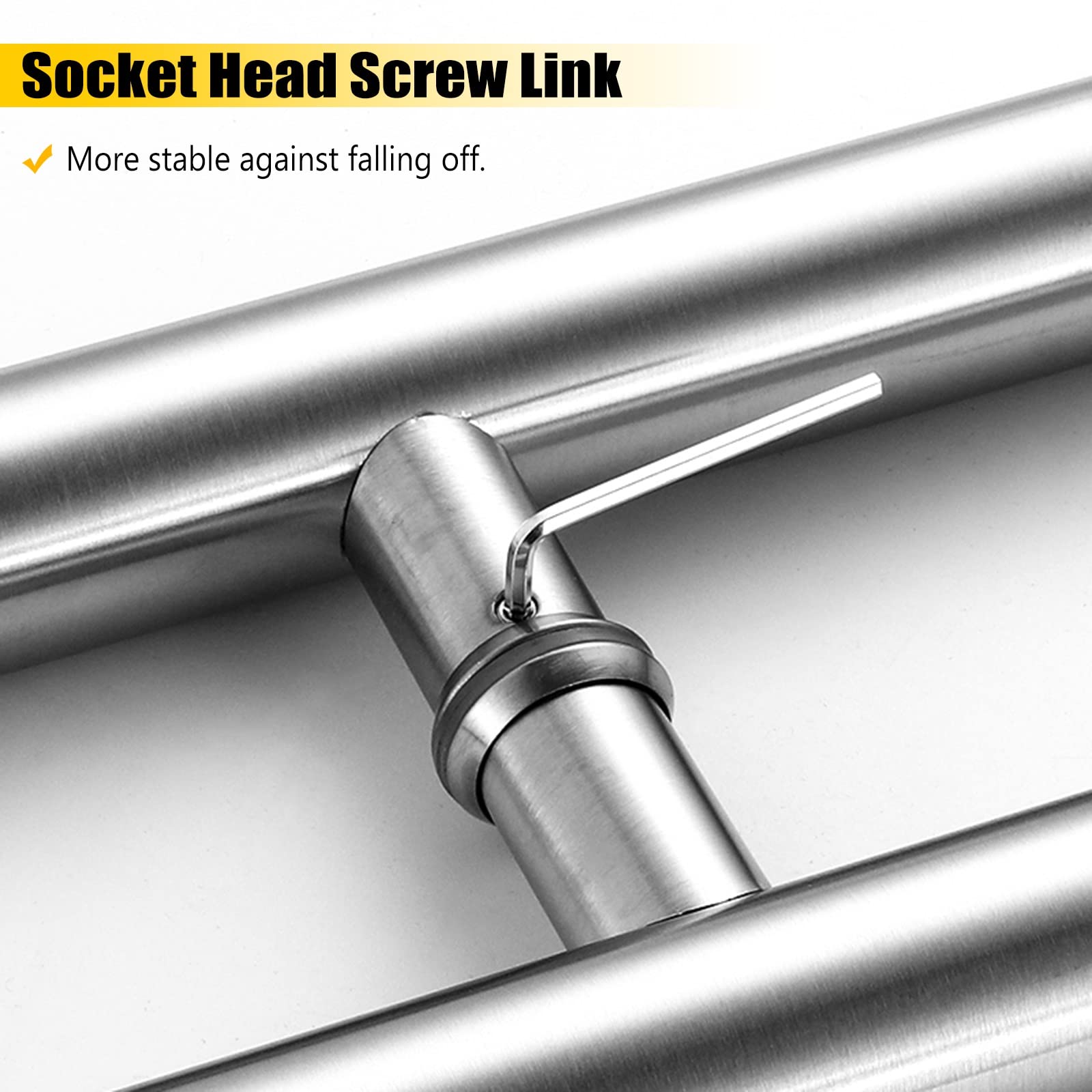 Maniglia per Porta, Maniglia per Porta in Acciaio Inox Spazzolato, Maniglie Resistenti per Porte in Vetro/Legno, Maniglia a Doppia Spinta con rondelle/satinata/60 cm/23,6 Pollici