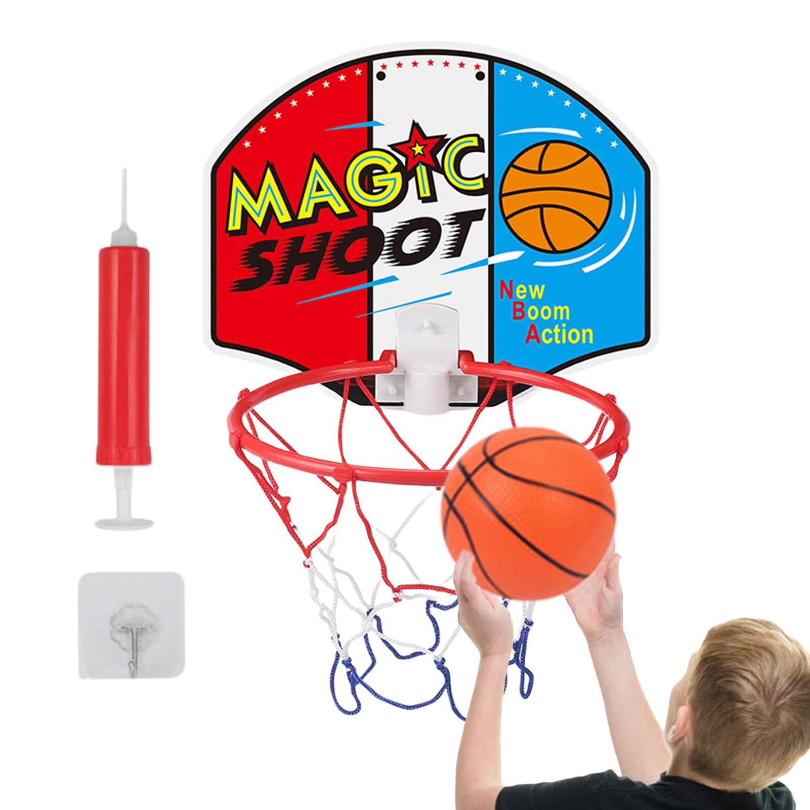 Basketball Hoop Set Indoor Silent Wall-Mounted Adhesive