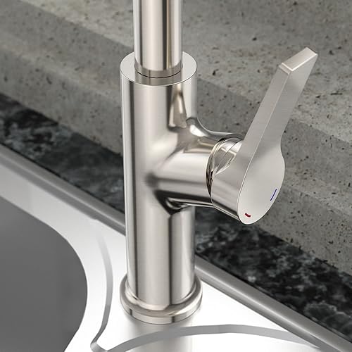 Miniatura 4 de Grifo moderno para fregadero de cocina, grifo de cocina de acero inoxidable con pulverizador extraíble, grifo de cocina comercial, grifo de arco