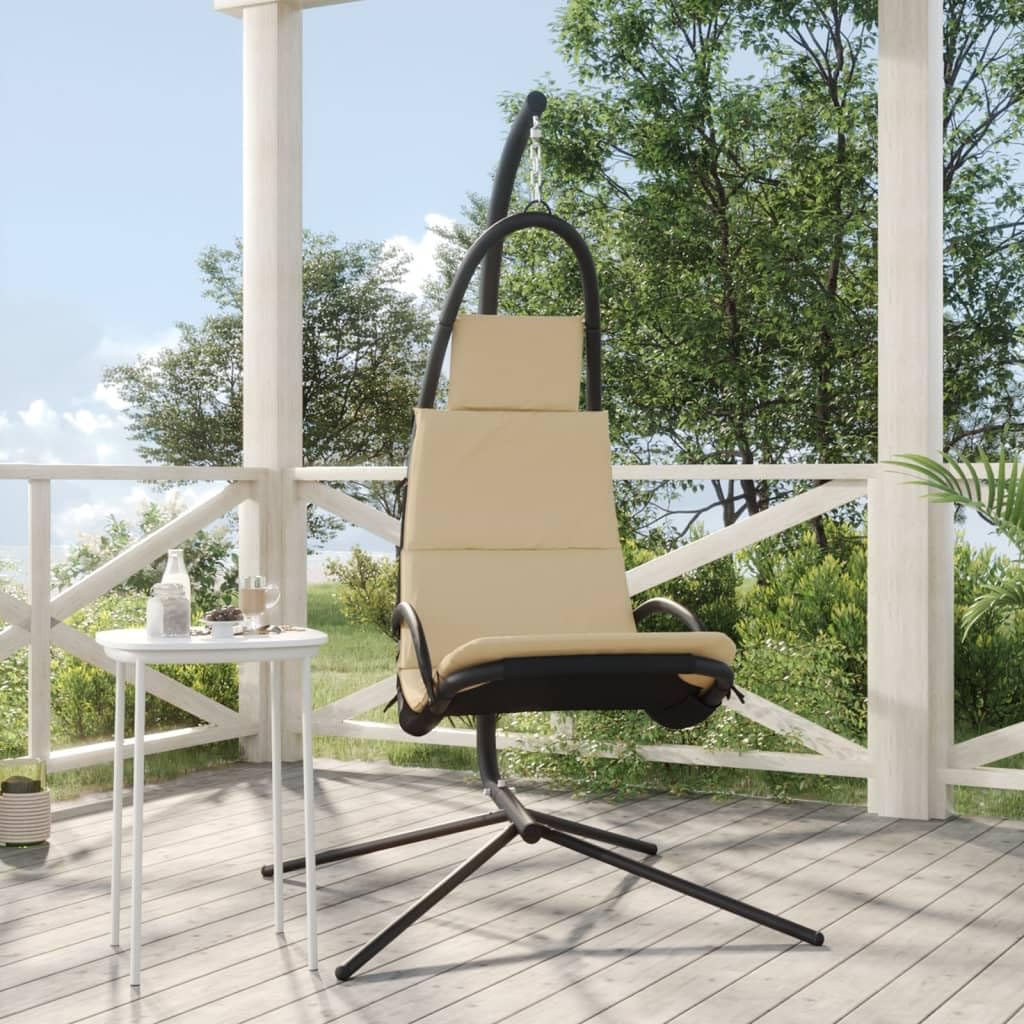Genérico Silla Colgante de jardín con cojín Acero y Tela Oxford Crema,Casa y jardín,Jardín,Artículos de Exterior,Balancines de jardín-362727
