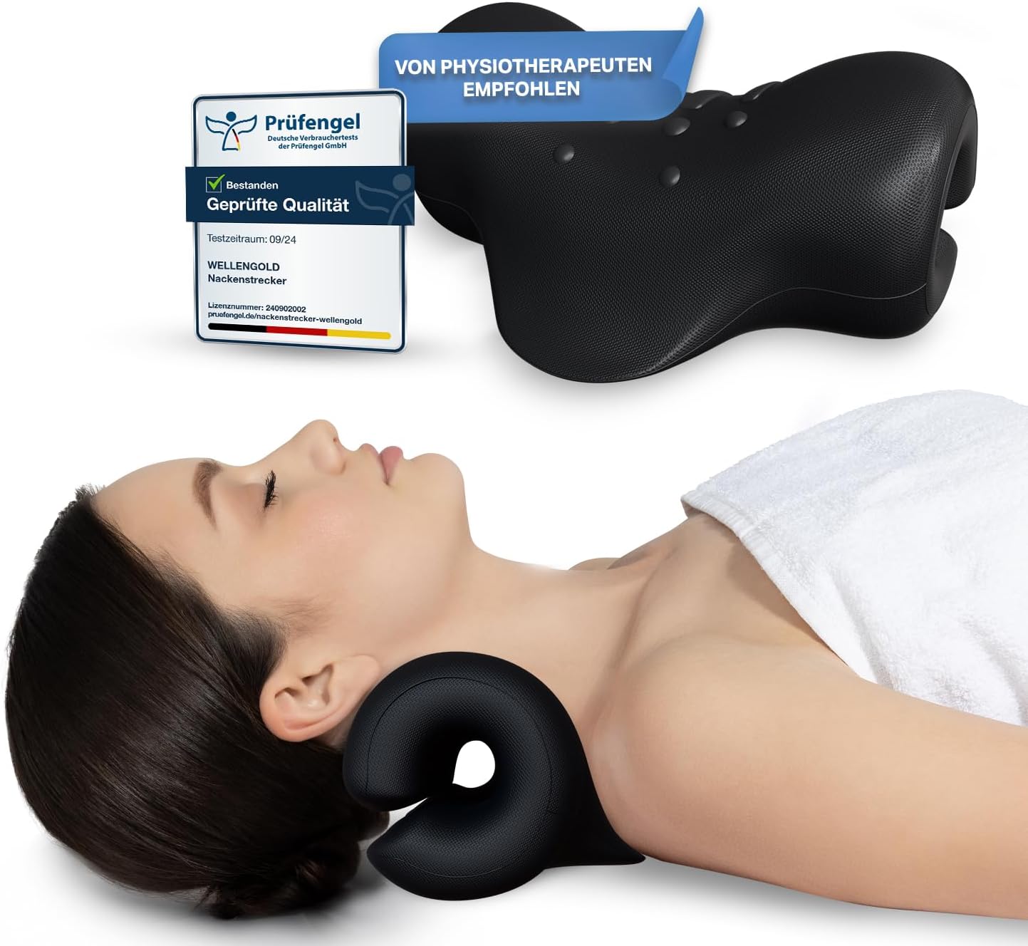 Aufblasbarer Nackenstrecker Für Halswirbelsäule - Tragbar Mit Luftpumpe Für Zuhause & Büro