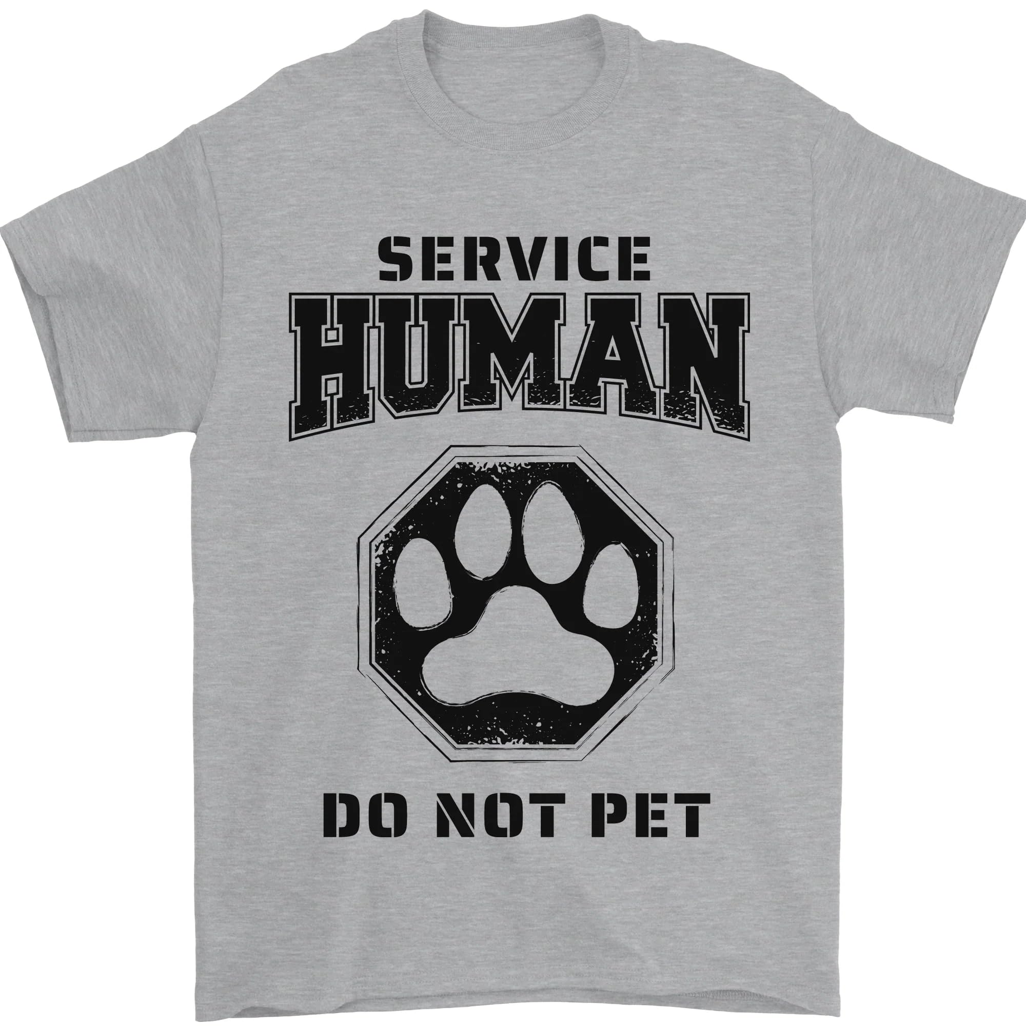 Funny Dog Service Human Do Not Pet Mens T-Shirt 100% Cotton Sports Grey S