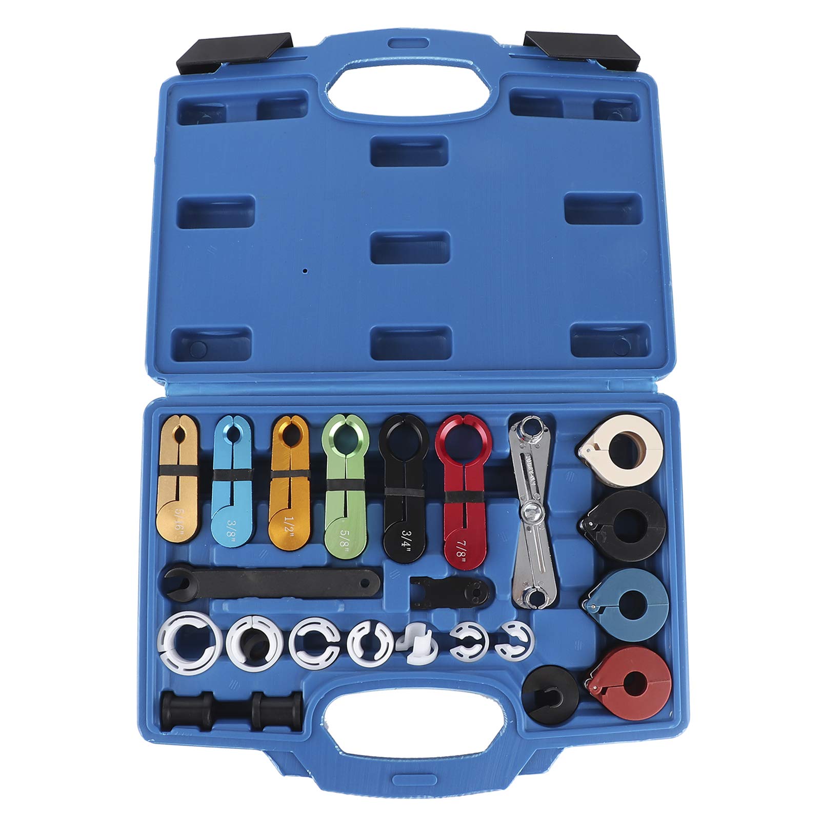FUZHUI 22Pcs Fuel Line Disconnect Tool Set, Air Conditioning Transmission Oil Cooler Remover, with Carry Case, Aluminium Material, for Fuel Lines Filters Regulators