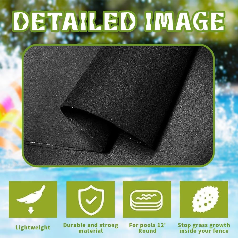 Poolmatten Schutzboden Rund, Matte Pool Bodenplane Faltbarer, Runde Poolmatte, Poolunterlage rutschfeste Unterlage für Aufstellpools, wasserdichte Pool Bodenplane, Pool Unterlage Outdoor