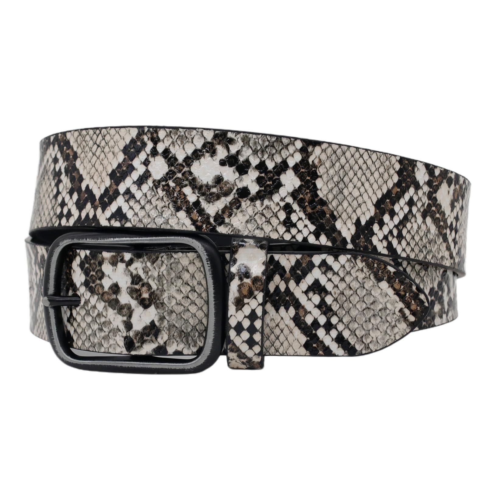 Jiary Men's Grey Gray,125Cm/49.2'',Snakeskin Print Skinny Casual Wo's Leather Belts Jeans Pants Dress Waist Belt Elegant Ladies Belts