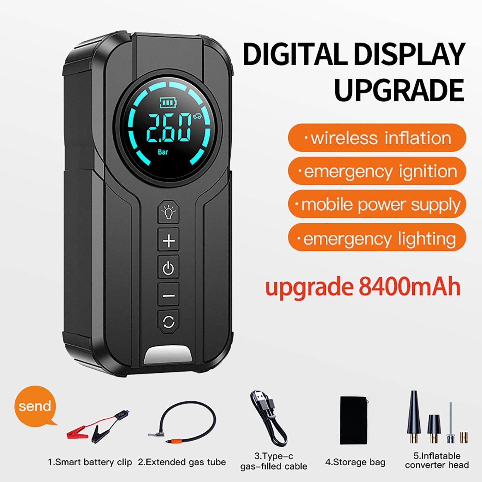 Caricabatteria per Auto con Avviamento di Emergenza 10400 mAh,Alimentatore Booster per Batteria Automatica, 12v 1a,Impermeabile + Luce di Emergenza a LED,Adatto per Auto/Camion/Moto